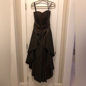 Jovani Gown Brown Taffeta Strapless Gown/Stole Size 10